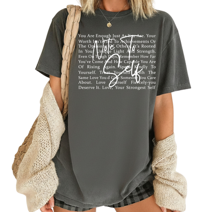 Note to Self Inspirational Self Love Quote T-Shirt, Women Motivational Tee