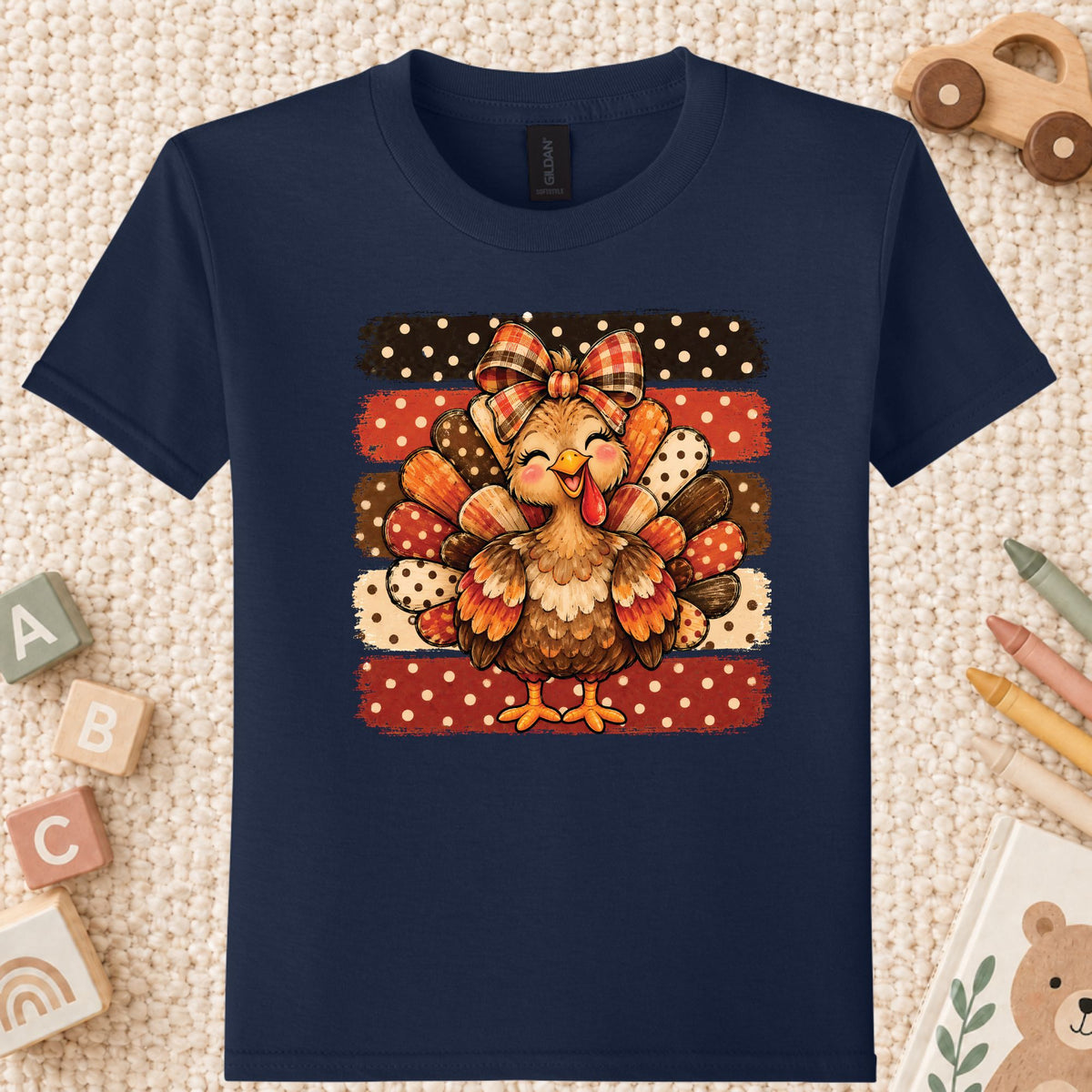 Cute Turkey Bow T-Shirt, Polka Dot Thanksgiving Tee, Striped Fall Sweatshirt