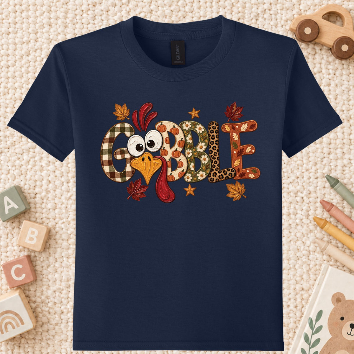 Gobble Turkey T-Shirt, Plaid Leopard Thanksgiving Tee, Funny Fall Sweatshirt