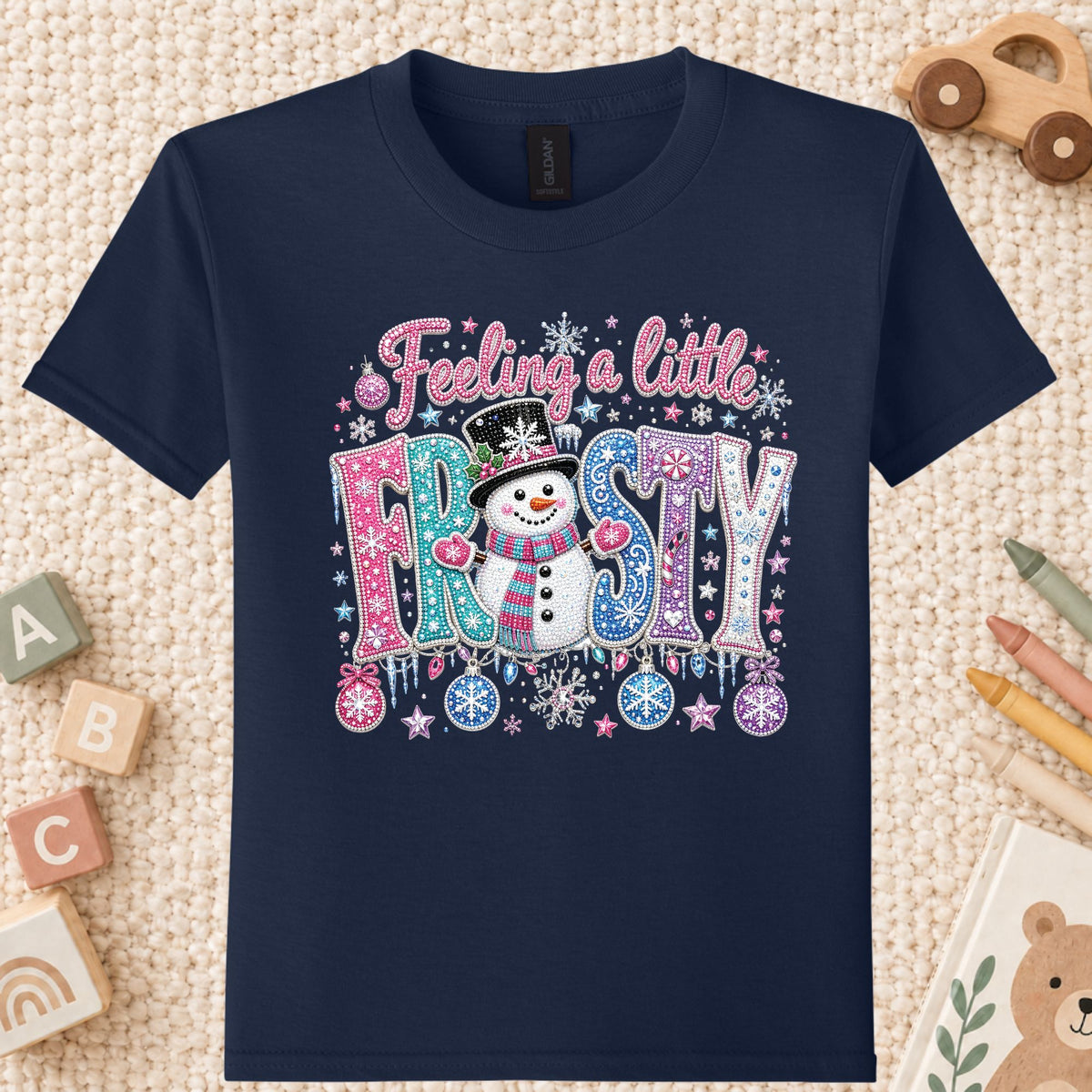 Feeling a Little Frosty T-Shirt, Cute Snowman Christmas Tee, Winter Holiday Sweatshirt