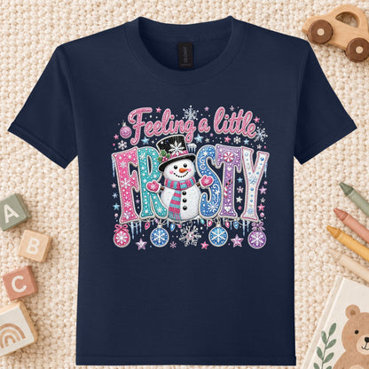 Feeling a Little Frosty T-Shirt, Cute Snowman Christmas Tee, Winter Holiday Sweatshirt