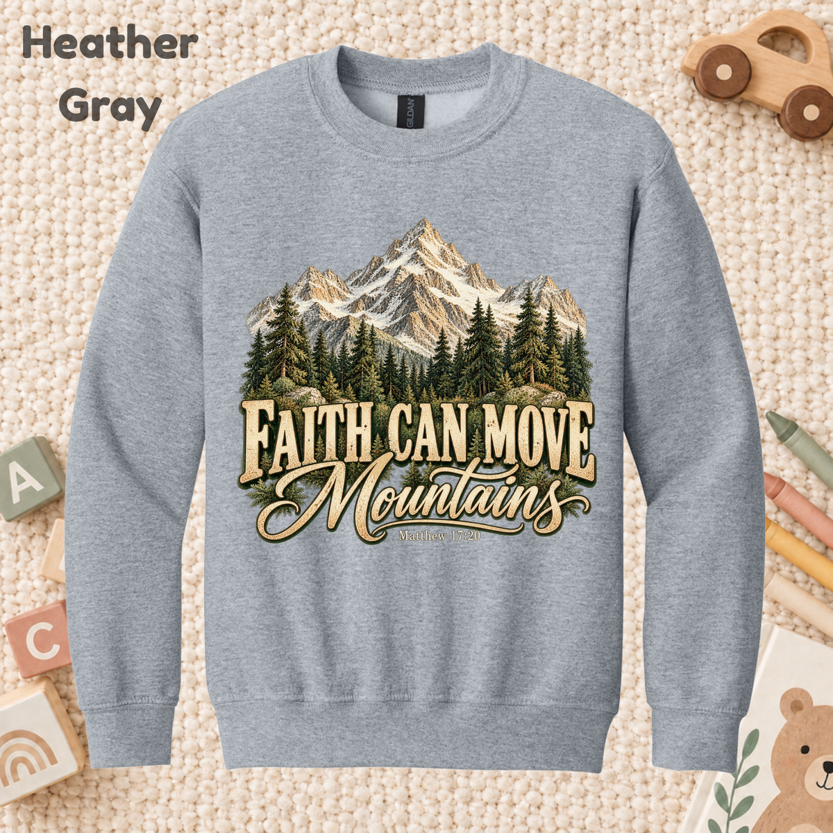 Faith Can Move Mountain Shirts for Hiking Adventure Christian Sweatshirts for Adult Youth Long Sleeve T Shirts