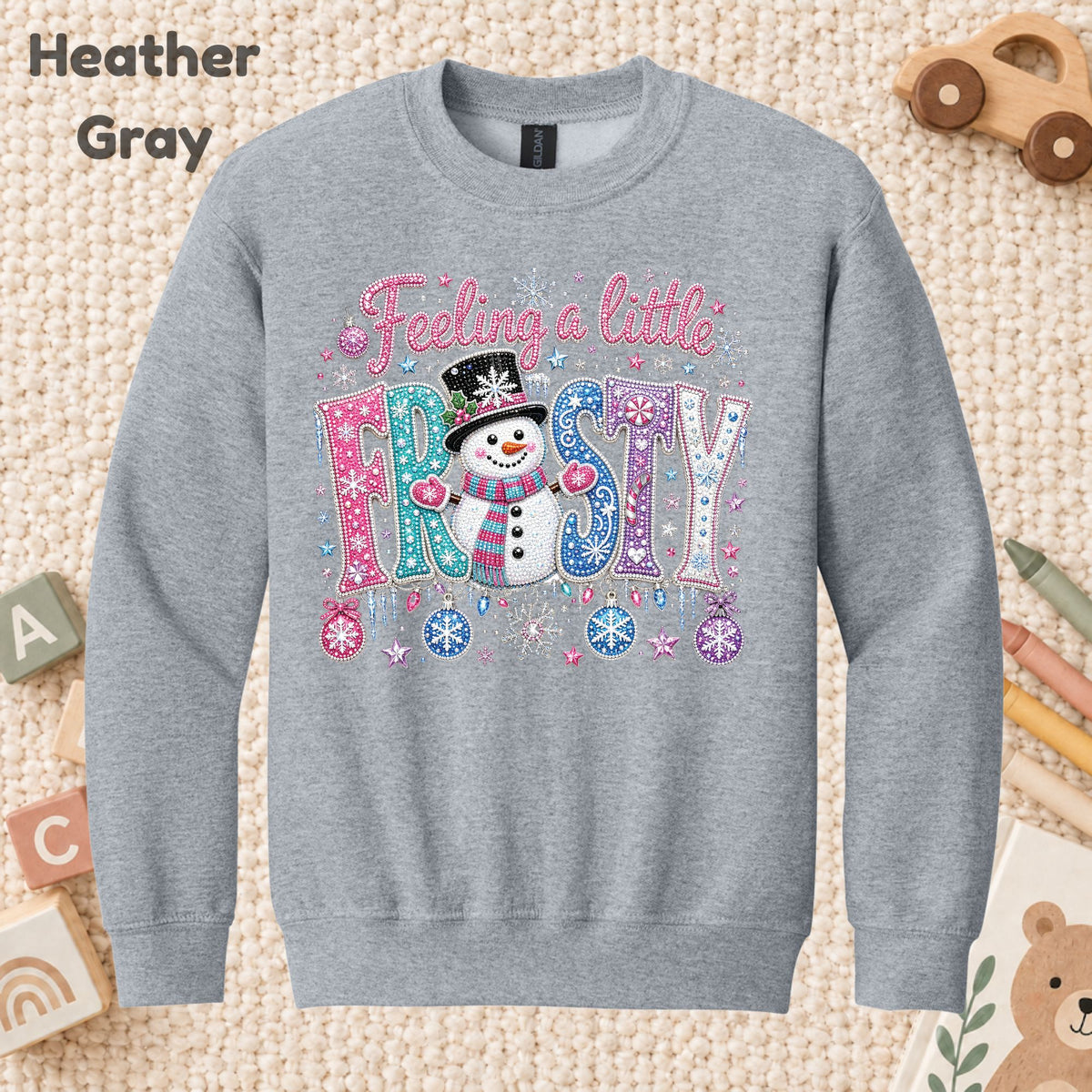 Feeling a Little Frosty T-Shirt, Cute Snowman Christmas Tee, Winter Holiday Sweatshirt