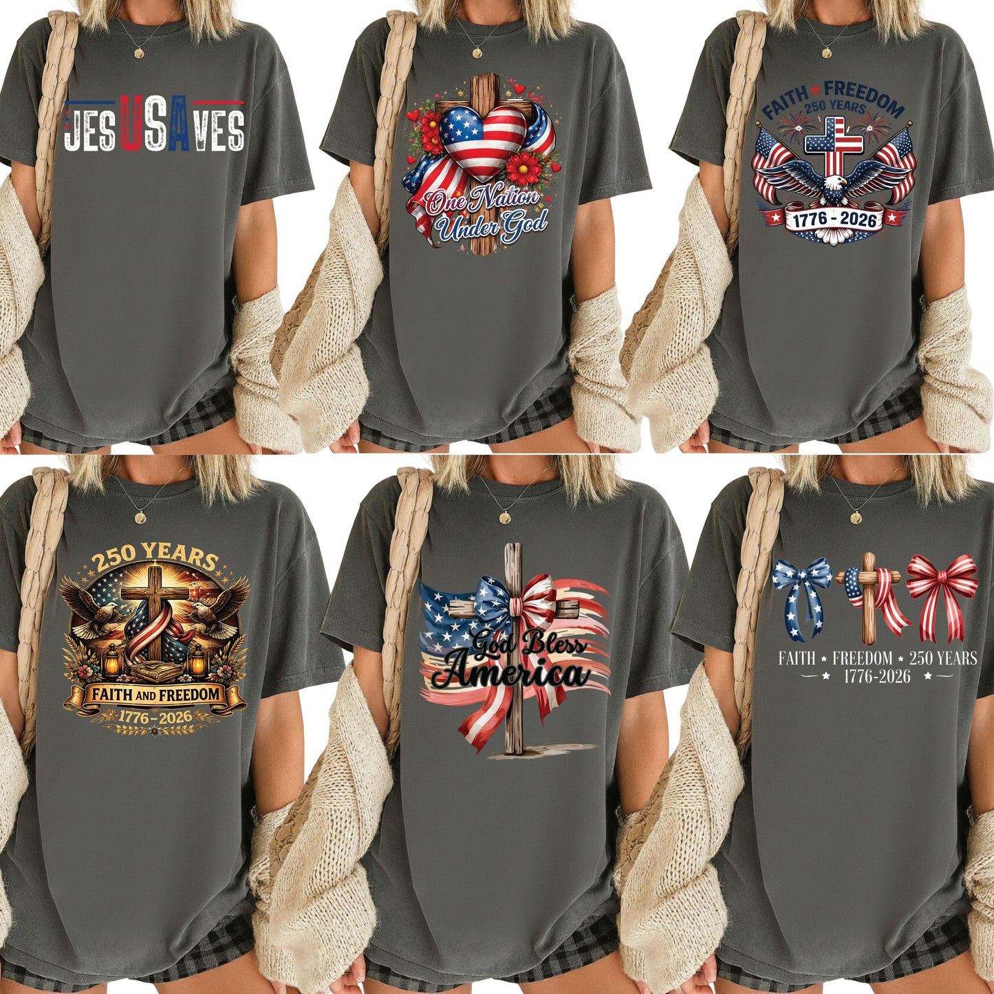 USA Freedom Comfort Colors T Shirt America 250 Years Celebration Apparel Jesus Saves America Tees God Bless America Christian Clothing