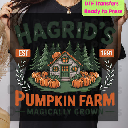Hagrid's Pumpkin Farm DTF Transfer Ready to Press Magically Grown Autumn Patch Heat Transfer Shirts Magical Halloween Graphic Tees