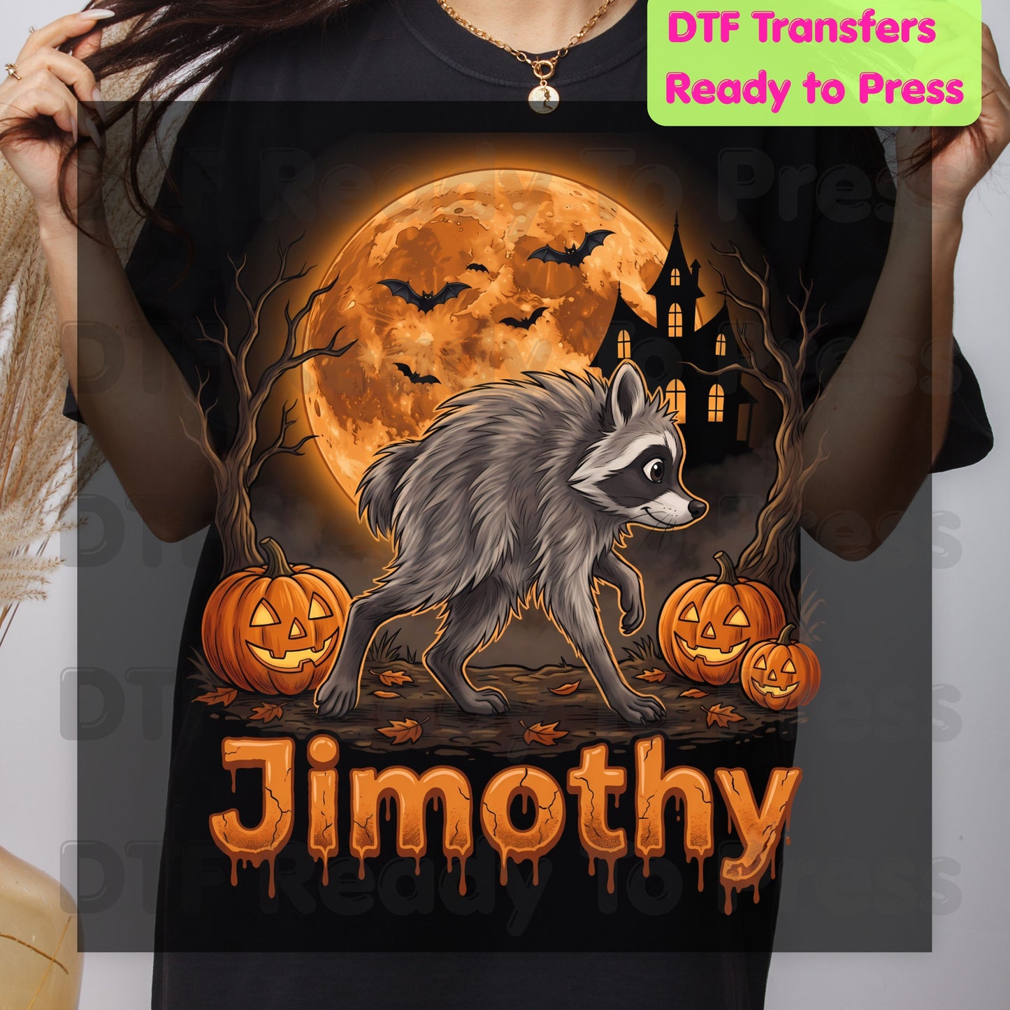 Halloween Jimothy Werewolf DTF Transfers, Spooky Moon Pumpkins Horror Ready to Press