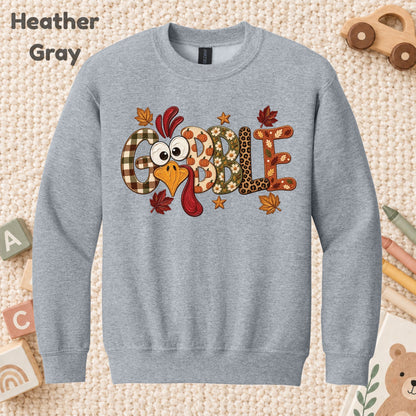 Gobble Turkey T-Shirt, Plaid Leopard Thanksgiving Tee, Funny Fall Sweatshirt