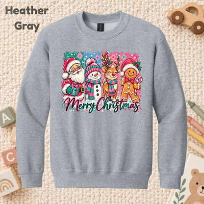 Christmas Characters T-Shirt, Santa Snowman Reindeer Gingerbread Tee, Holiday Sweatshirt