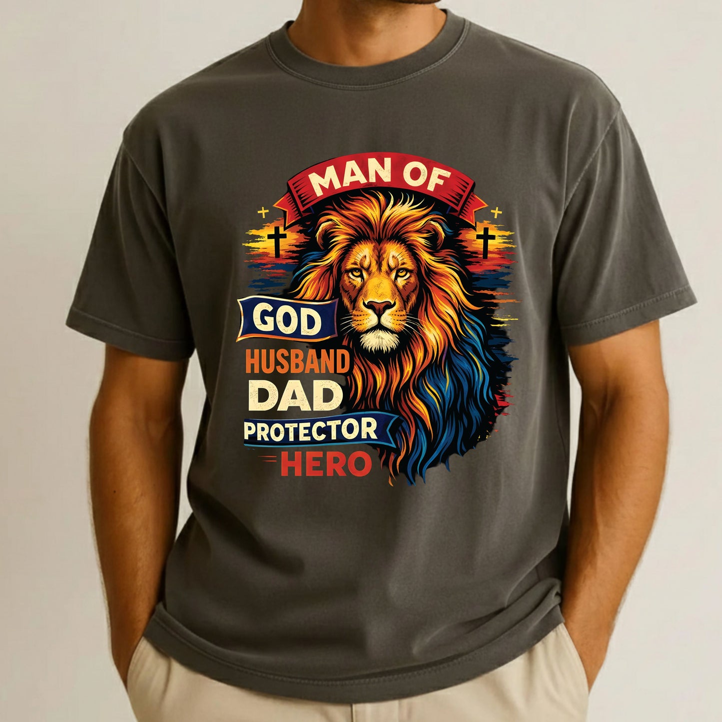Dad Premade Gang Sheet Father's Day DTF Transfer ready to Press Man of God American Daddy Heat Transfer for Shirts