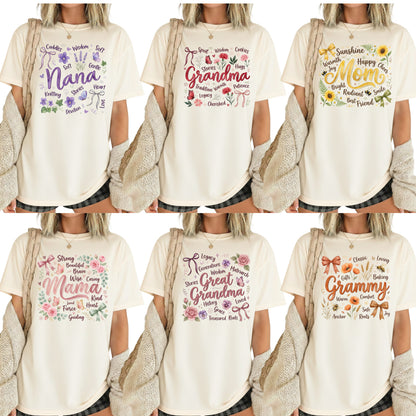 Mom Comfort Colors T Shirt Nana Grandma Tees Mothers Day Gift For Mama Grammy Shirts Great Grandma Apparel