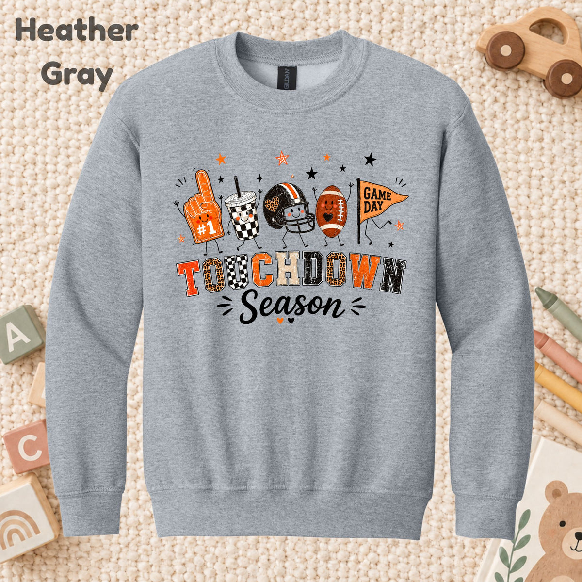 Touchdown Season Football T-Shirt, Game Day Fall Tee for Toddler and Kids