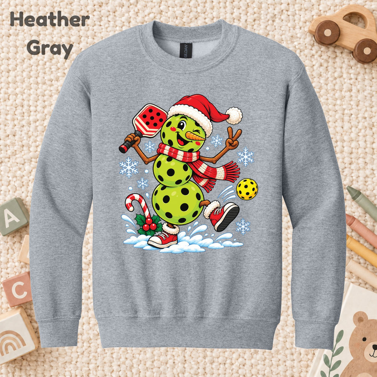 Pickleball Snowman Christmas T-Shirt, Santa Hat and Paddle Graphic Tee, Funny Holiday Sports Shirt