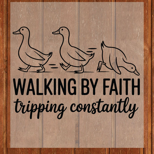 Walking by Faith Funny DTF Transfer Ready to Press Wildflower Bible Verse Heat Transfer for Shirts Bible Verse UV Sticker Prints