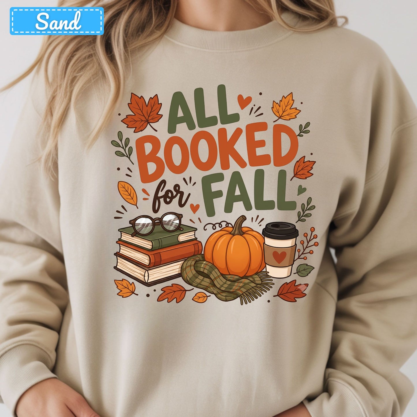 All Booked for Fall Bookish Pumpkin T-Shirt, Cozy Reading Sweatshirt