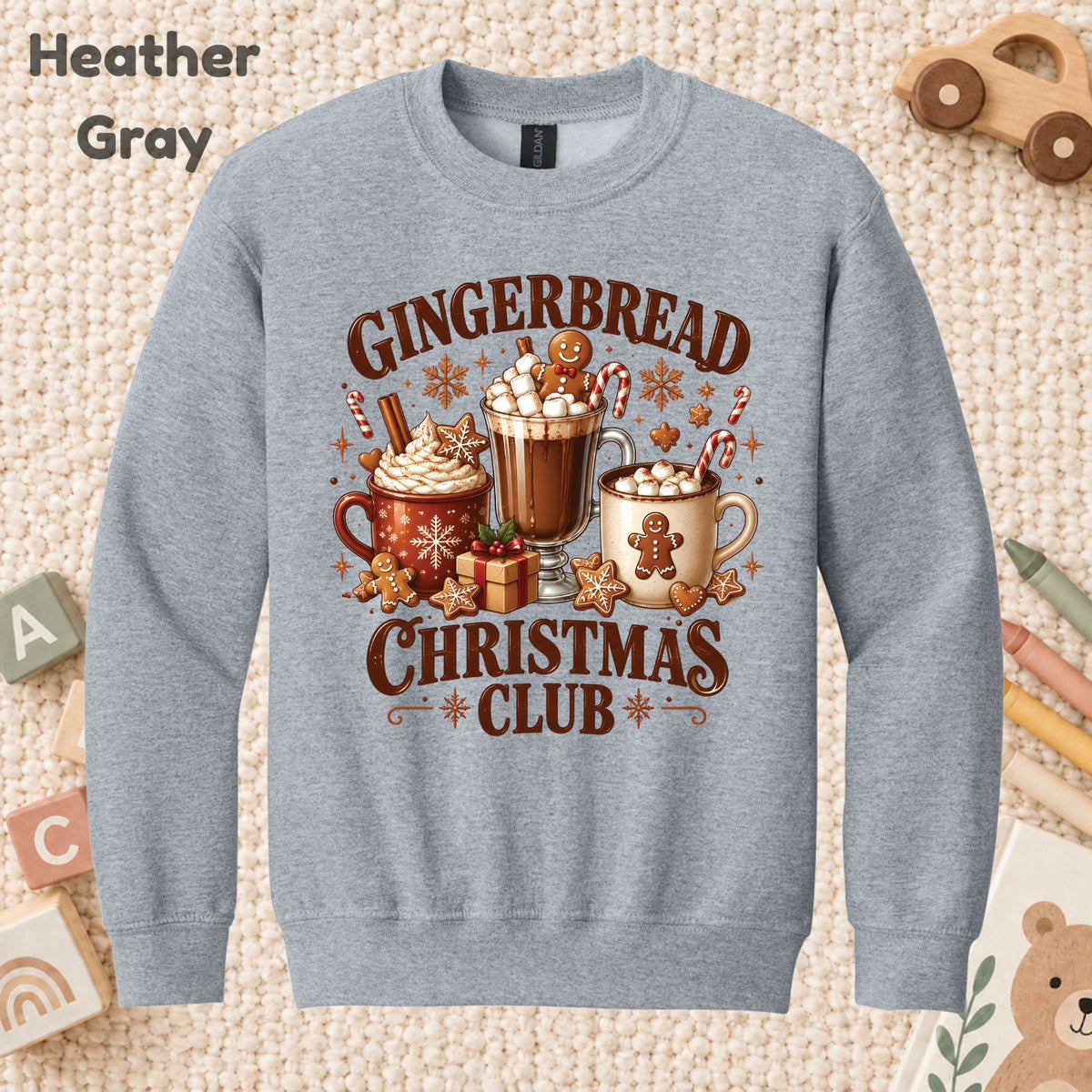 Gingerbread Christmas T-Shirt, Hot Cocoa and Cookies Holiday Tee, Festive Sweatshirt