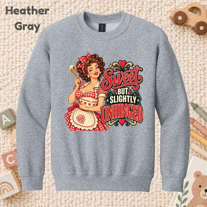 Retro Pinup Girl T-Shirt, Sweet but Slightly Unhinged Baking Graphic Tee, Vintage Baker Shirt