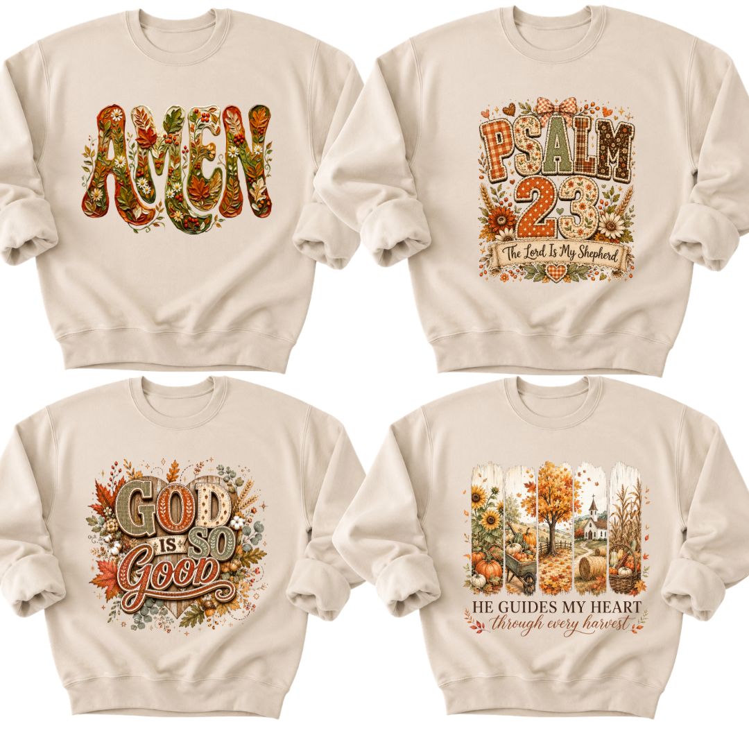 Christian Floral Sweatshirt, Fall Faith T Shirts, Amen Bible Verse Tees