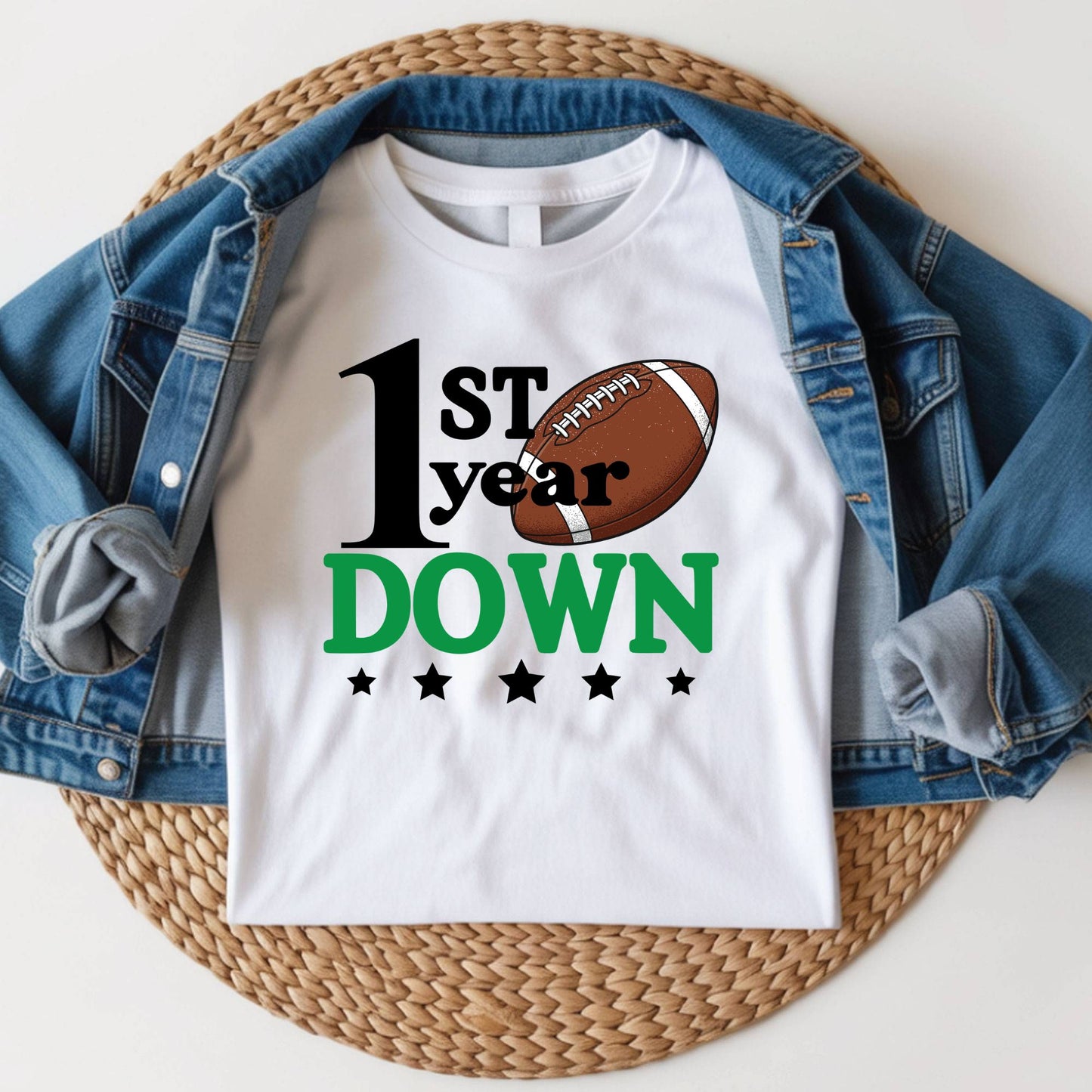 1st Birthday Baby Bodysuit 1st Year Down Birthday Shirts Game Day Toddler Tees First Birthday Baby Tshirts