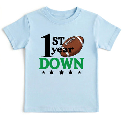 1st Birthday Baby Bodysuit 1st Year Down Birthday Shirts Game Day Toddler Tees First Birthday Baby Tshirts