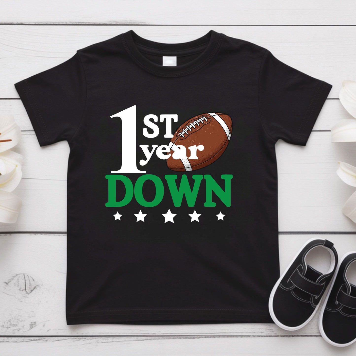 1st Birthday Baby Bodysuit 1st Year Down Birthday Shirts Game Day Toddler Tees First Birthday Baby Tshirts