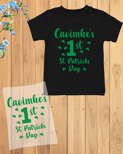 Kids 1st St Patrick's Day Custom  DTF Transfer Film