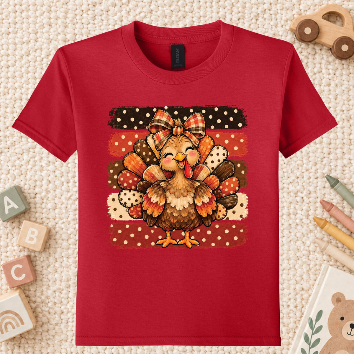 Cute Turkey Bow T-Shirt, Polka Dot Thanksgiving Tee, Striped Fall Sweatshirt