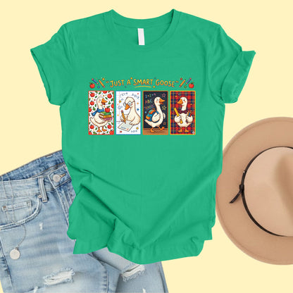 Just a Smart Goose Back to School Shirt Teacher Welcome Back School Tees Kids Back to School Funny Shirts