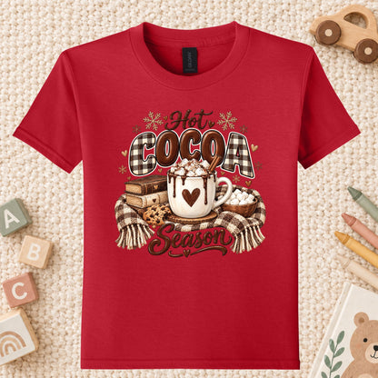 Hot Cocoa Season T-Shirt, Books and Cookies Christmas Tee, Cozy Winter Sweatshirt