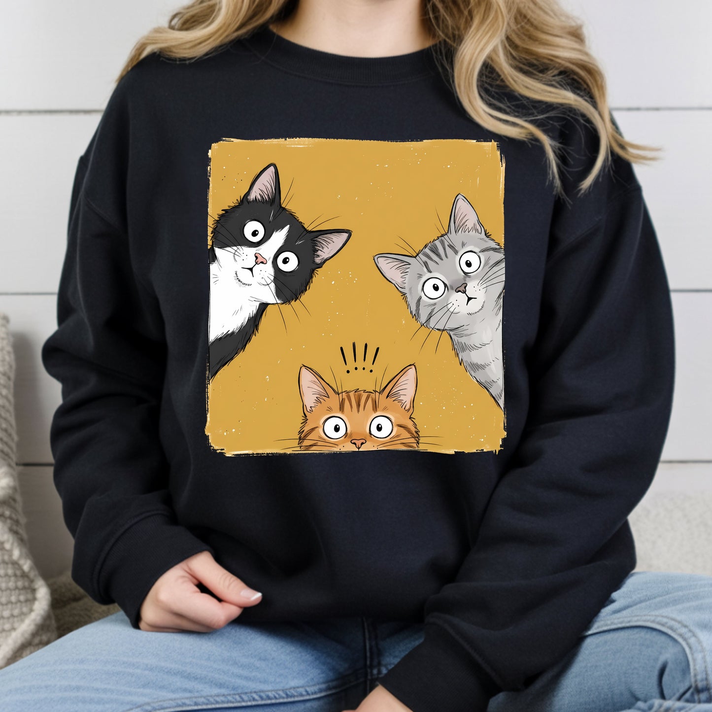 Curious Cats Peeking Cats T-Shirt, Funny Cat Lover Kittens Tee
