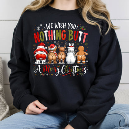 Funny Christmas Nothing Butt a Merry Christmas Santa Bear T-Shirt, Reindeer Snowman Gingerbread Tee