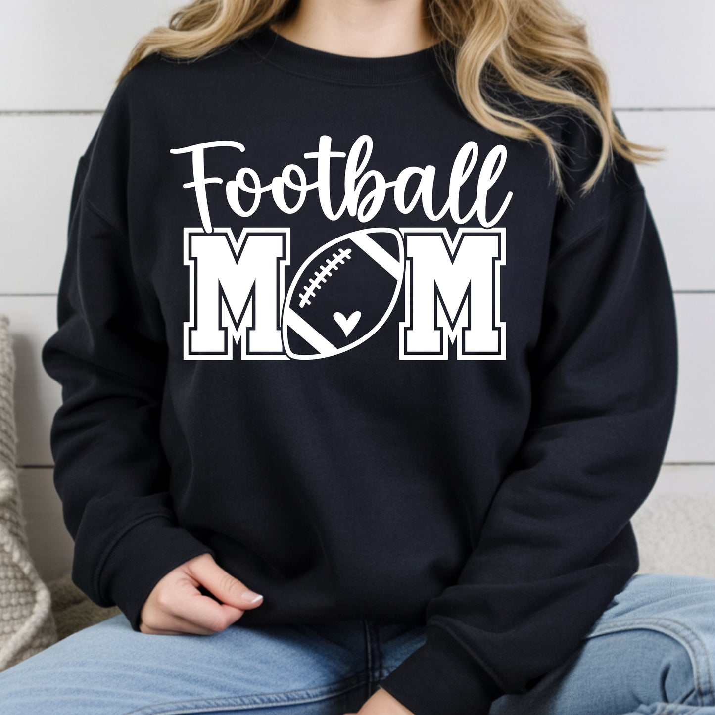 Football Mom Game Day Heart T-Shirt, Sports Season Varsity Letters Comfort Color Tee