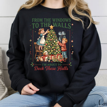 From the Windows to the Walls Christmas Tree T-Shirt, Funny Vintage Holiday Tee