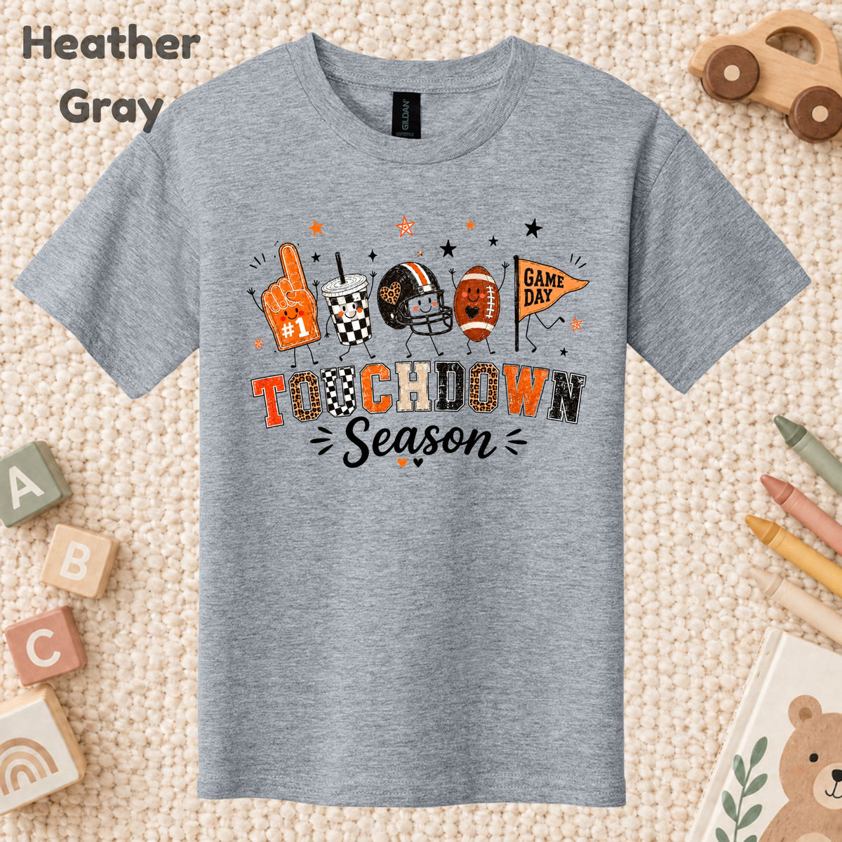 Touchdown Season Football T-Shirt, Game Day Fall Tee for Toddler and Kids