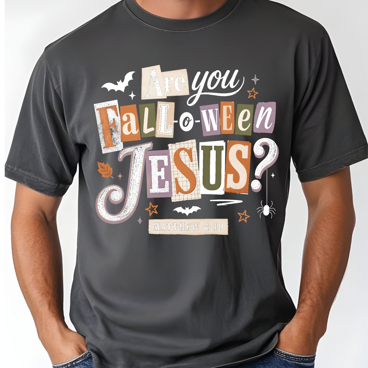 Are You Falloween Jesus Christian Halloween T-Shirt, Matthew 4:19 Ransom Note Tee