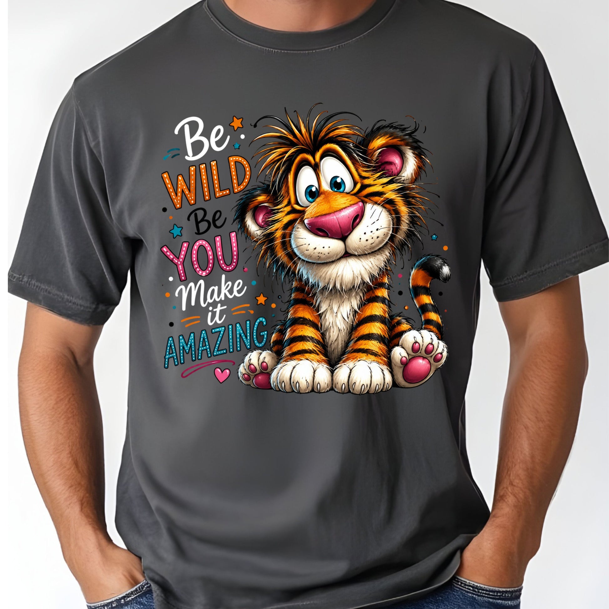 Be Wild Be You Tiger Baby T-Shirt, Cute Inspirational Kids Tee