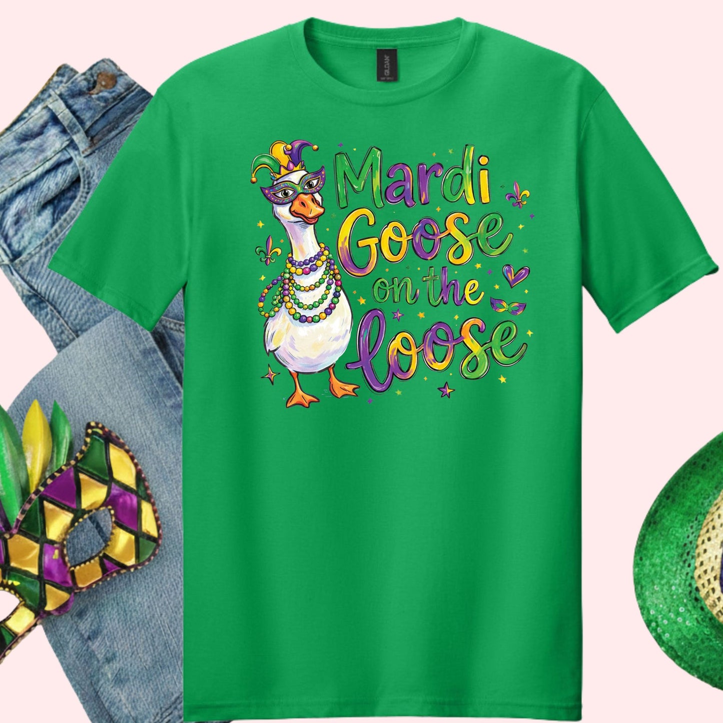 Mardi Gras Goose shirt Mardi Goose On The Loose Sweatshirt New Orleans Festival Carnival Tees For Women Men Kids Mardi Gras 2026 Gifts