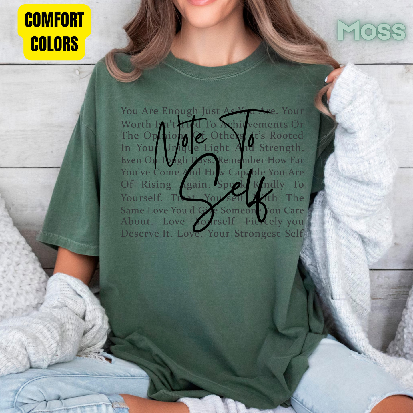 Note to Self Inspirational Self Love Quote T-Shirt, Women Motivational Tee