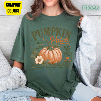 Pumpkin Patch Comfort Colors T Shirts Vintage Fall Graphic Tee Fresh From The Patch Farm Fresh Shirt Autumn Thanksgiving Season Sweater