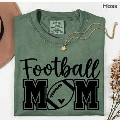 Football Mom Game Day Heart T-Shirt, Sports Season Varsity Letters Comfort Color Tee