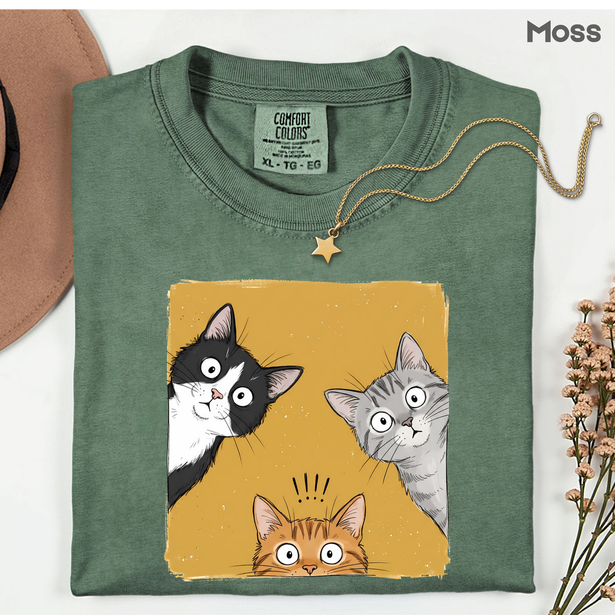 Curious Cats Peeking Cats T-Shirt, Funny Cat Lover Kittens Tee