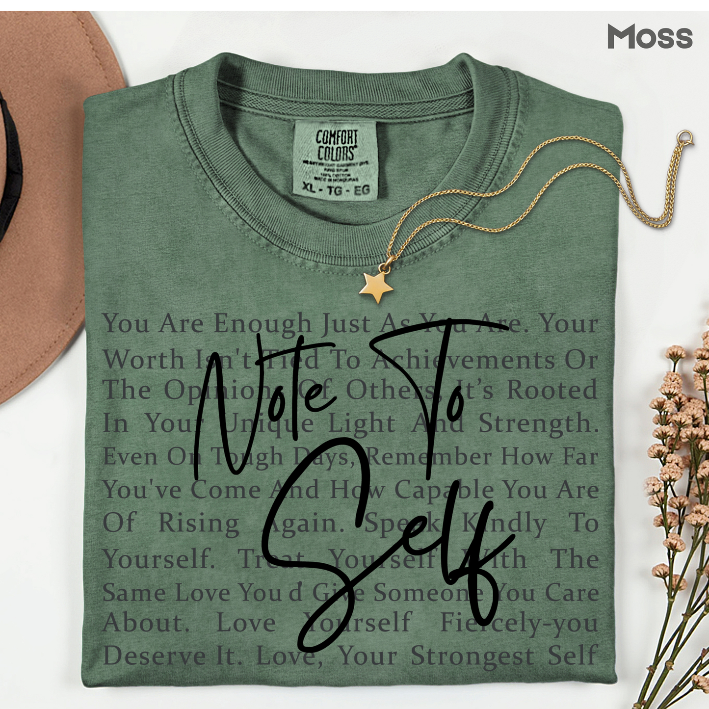 Note to Self Inspirational Self Love Quote T-Shirt, Women Motivational Tee