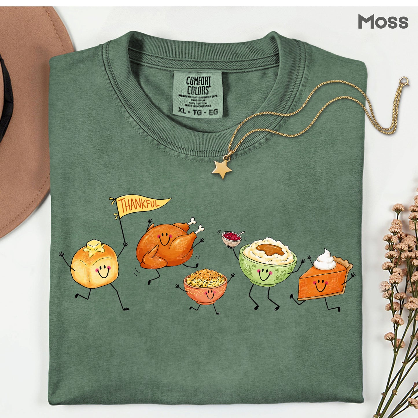 Thanksgiving Dancing Turkey T-Shirt, Food Parade Pumpkin Pie Funny Fall Tee