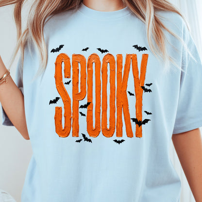 Spooky Halloween Bats Orange Frosting T-Shirt, Halloween Season Cute Spooky Tee