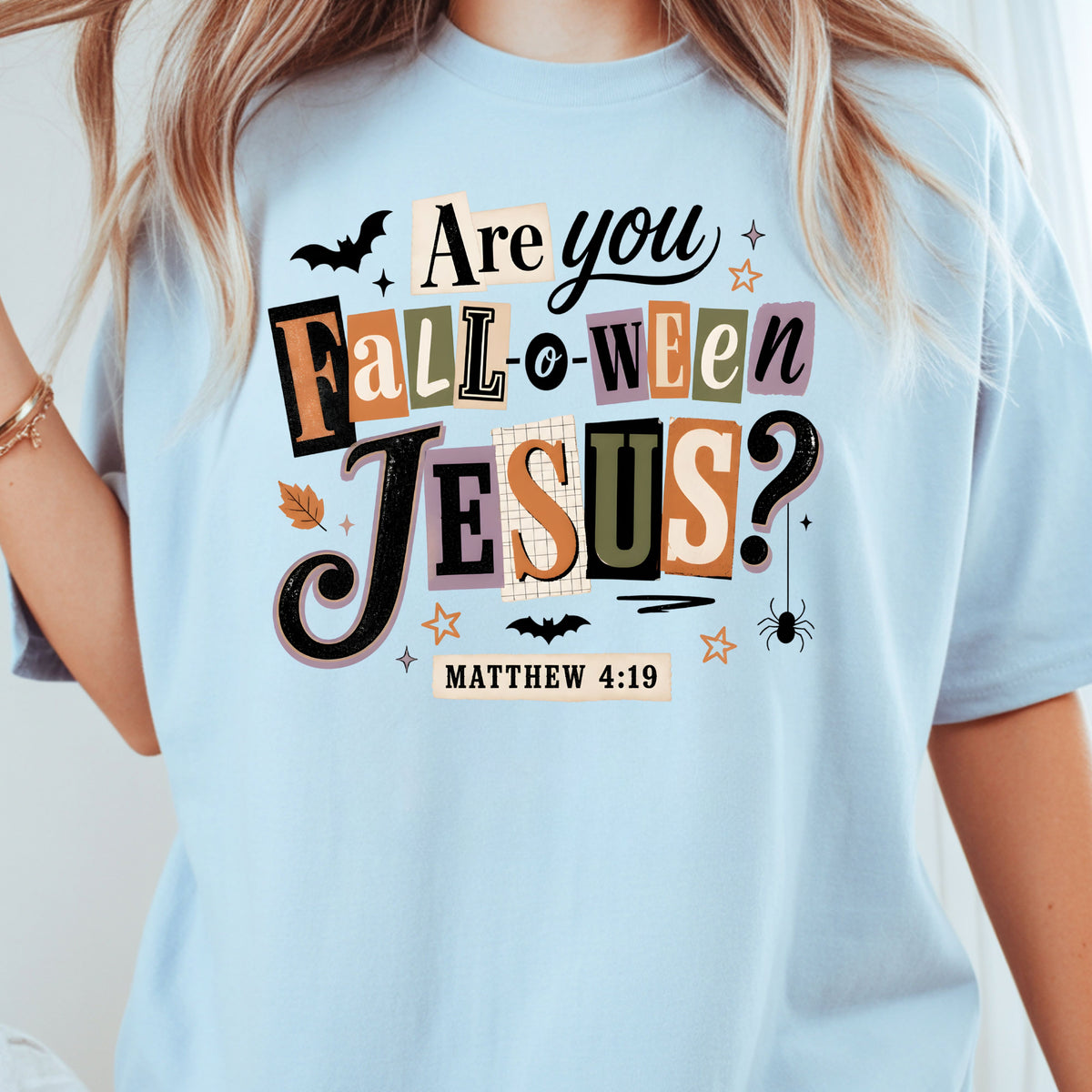 Are You Falloween Jesus Christian Halloween T-Shirt, Matthew 4:19 Ransom Note Tee