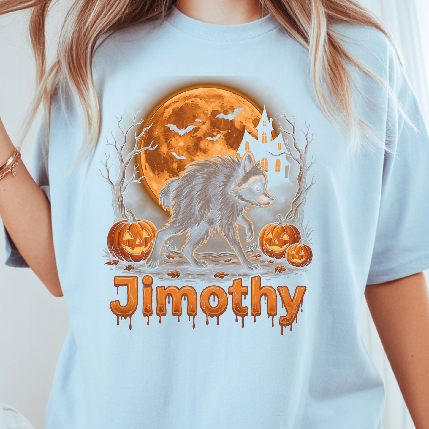 Halloween Jimothy Werewolf T-Shirt, Spooky Moon Pumpkin Horror Tee