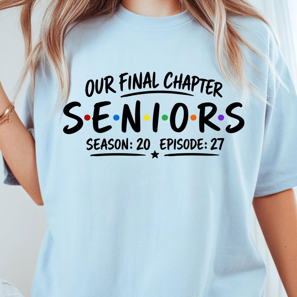 Seniors Our Final Chapter Class of 2027 T-Shirt, Friends Season 20 Episode 27 Graduation Tee