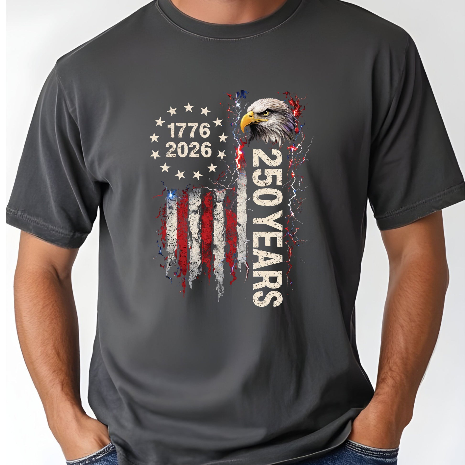 250 Years Comfort Colors T Shirt 1776 2026 American Flag Eagle Youth Tee Patriotic USA Semiquincentennial Children Sweatshirt Kids Apparel Veteran Gift