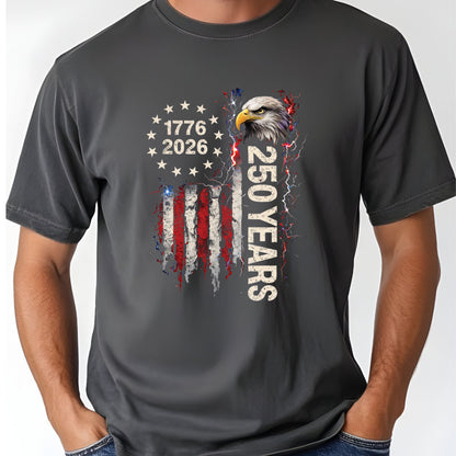 250 Years Comfort Colors T Shirt 1776 2026 American Flag Eagle Youth Tee Patriotic USA Semiquincentennial Children Sweatshirt Kids Apparel Veteran Gift