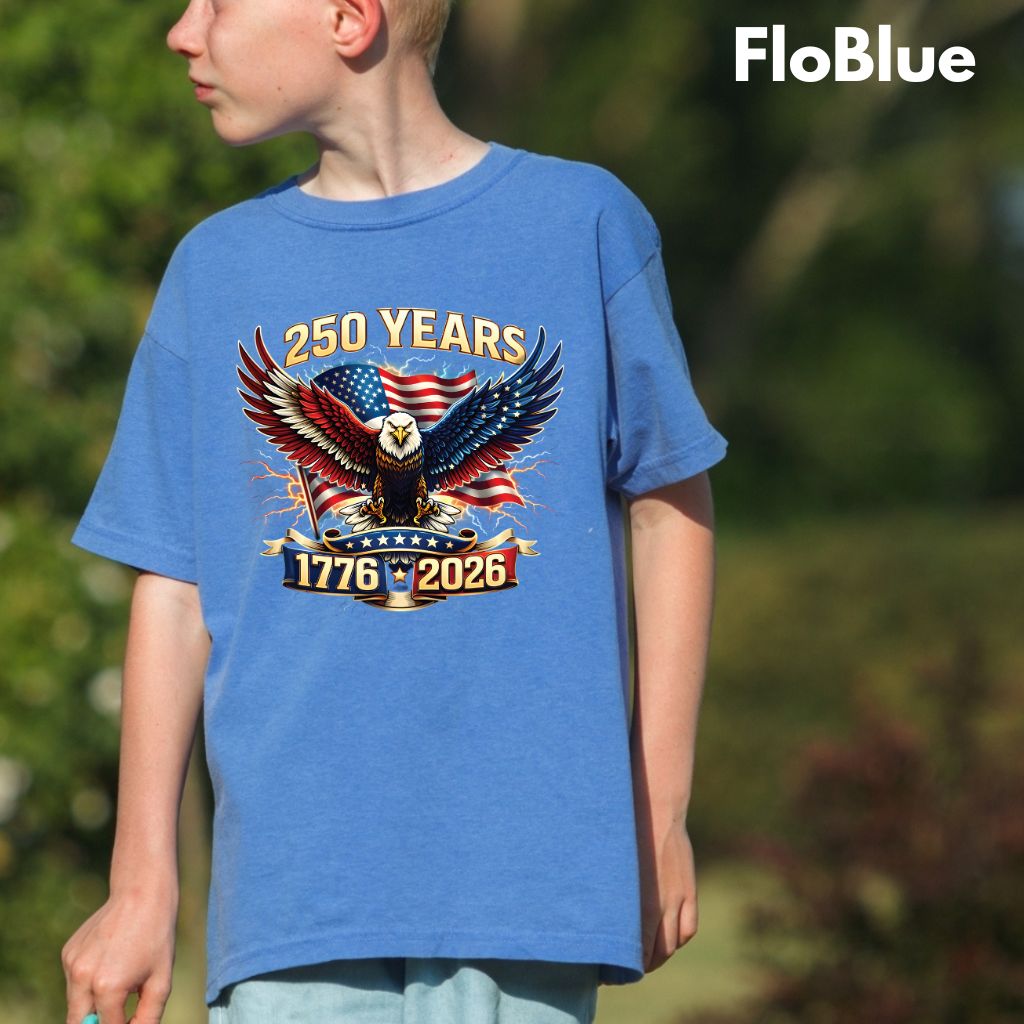 250 Years Patriotic Eagle DTF Transfer Ready to Press Comfort Colors T Shirt Lightning Flag Heat Stickers 1776 2026 USA Semiquincentennial