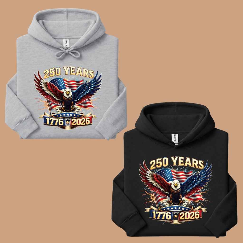 250 Years Patriotic Eagle DTF Transfer Ready to Press Comfort Colors T Shirt Lightning Flag Heat Stickers 1776 2026 USA Semiquincentennial